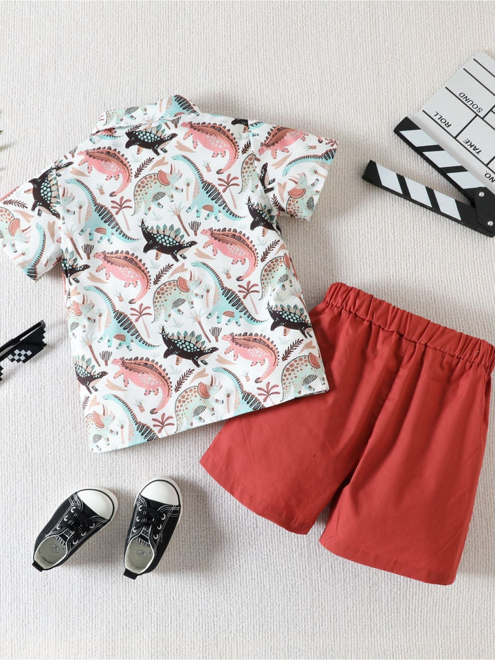 Children's Printed Shirt & Shorts Casual Set