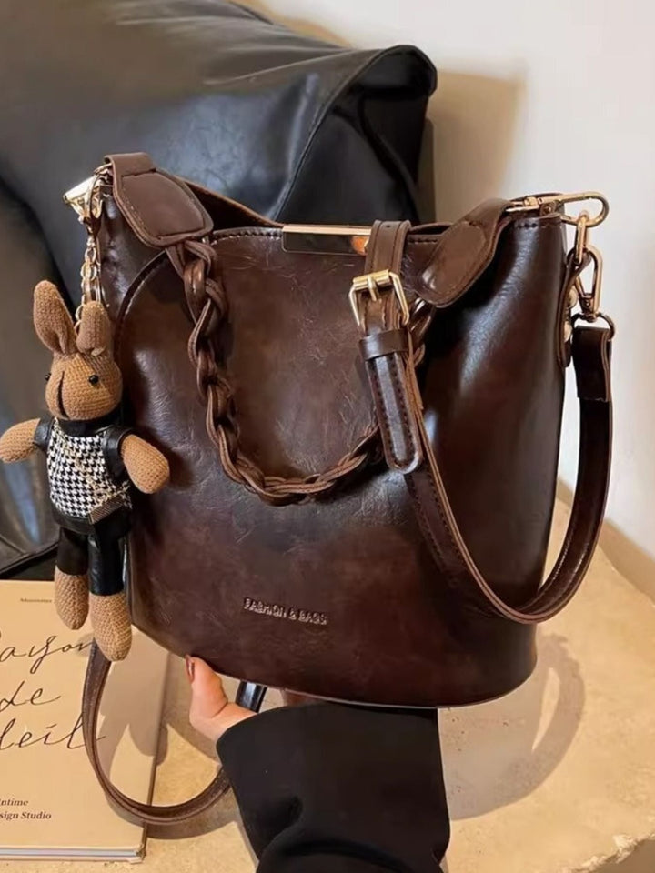 Braided Detail Bucket Crossbody Bag