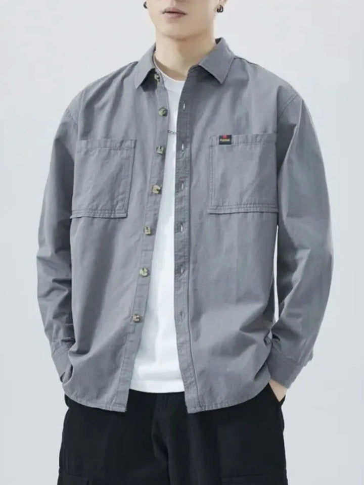 Men's Plus Size Button Down Shirt with Chest Pocket