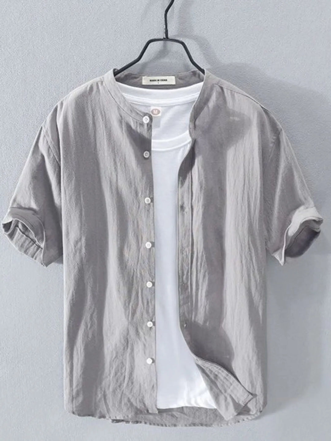 Men's Full Size Short Sleeve Button-Up Shirt Plus Size
