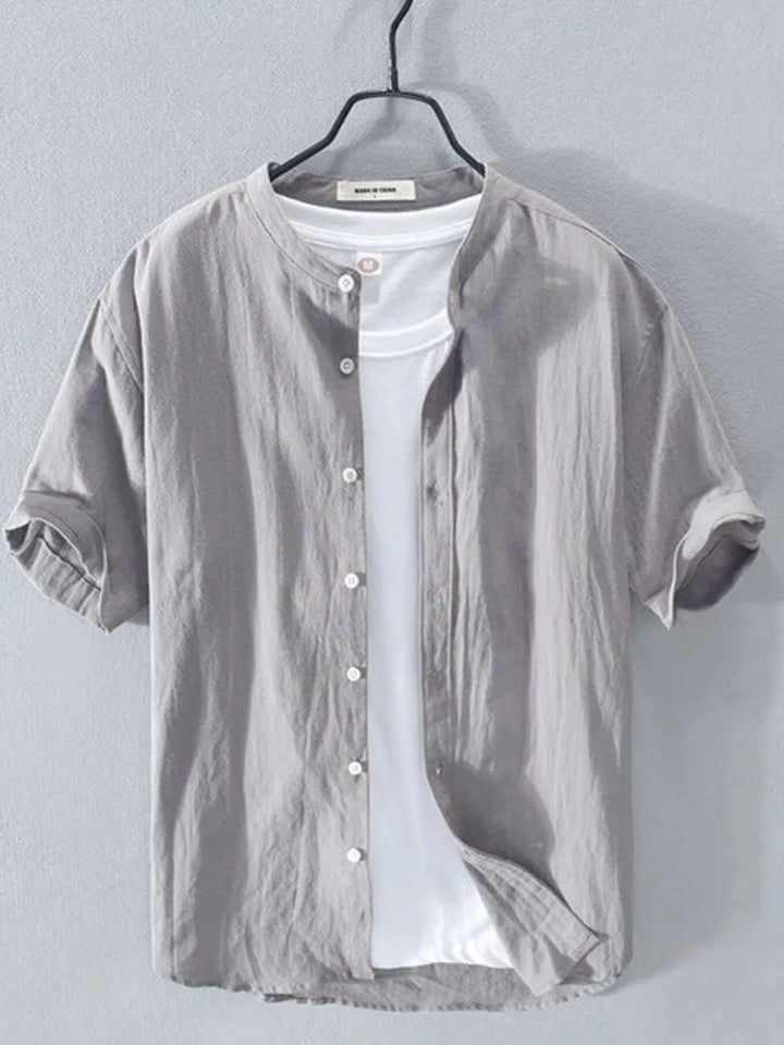 Men's Full Size Short Sleeve Button-Up Shirt Plus Size