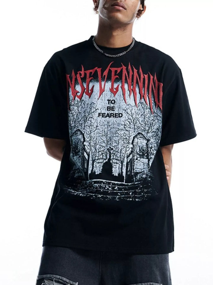 Men's Graphic Round Neck Short Sleeve T-Shirt