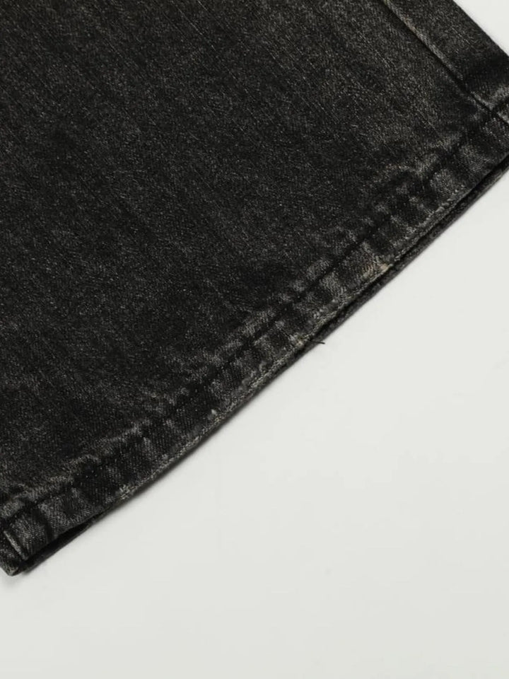 Men's Distressed Cat's Whisker Washed Bootcut Jeans