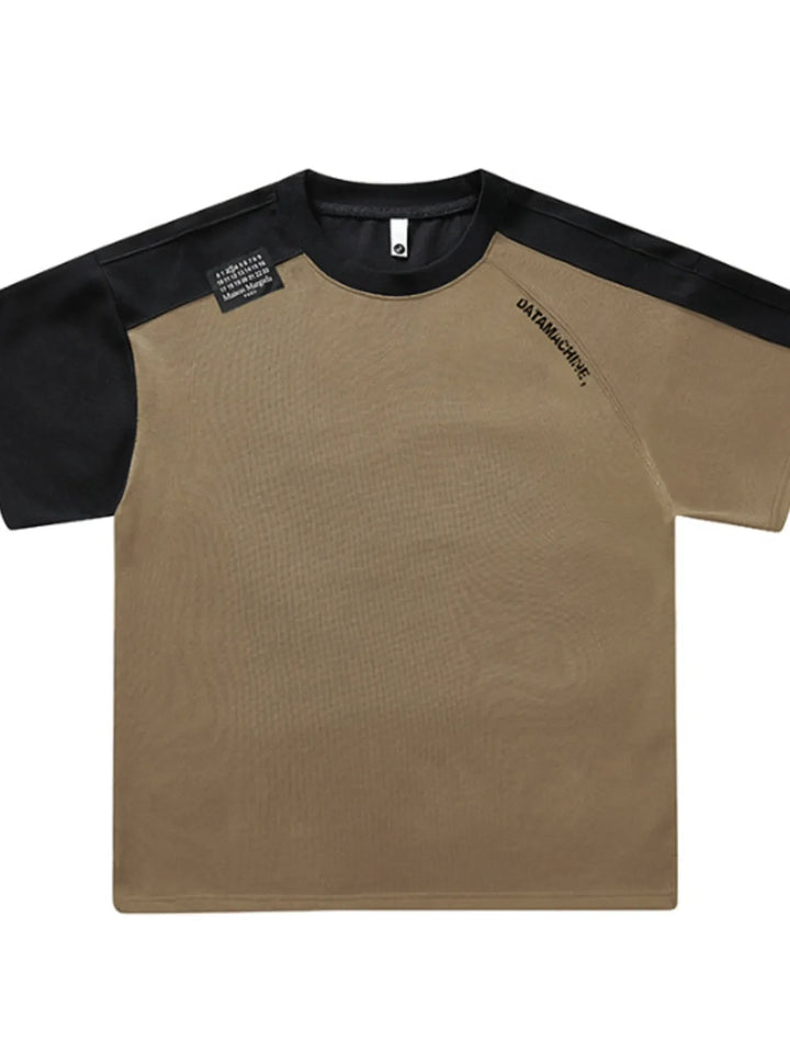 Men's Full Size Color Block Round Neck T-Shirt Plus Size