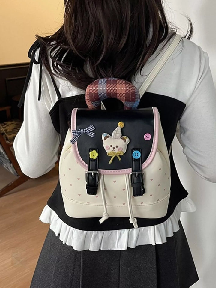 Cartoon Bear Decorated Backpack Bag