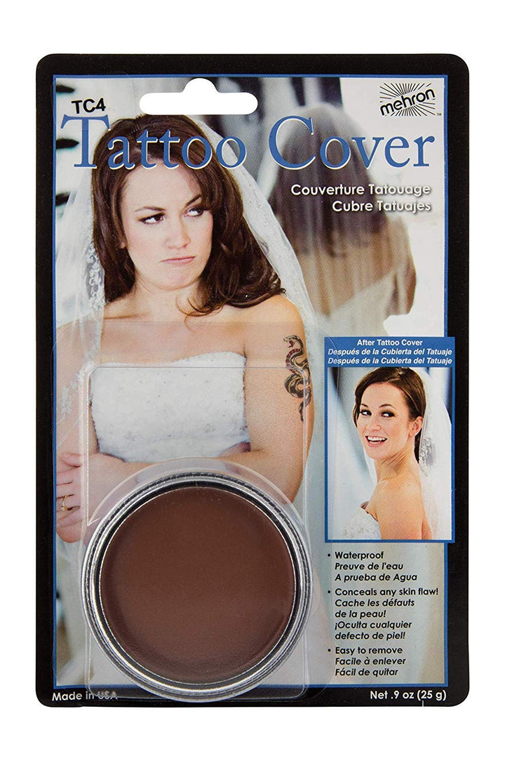 Mehron TC4 Tattoo Cover Up Medium Dark Color Professional Makeup Flaw Concealer