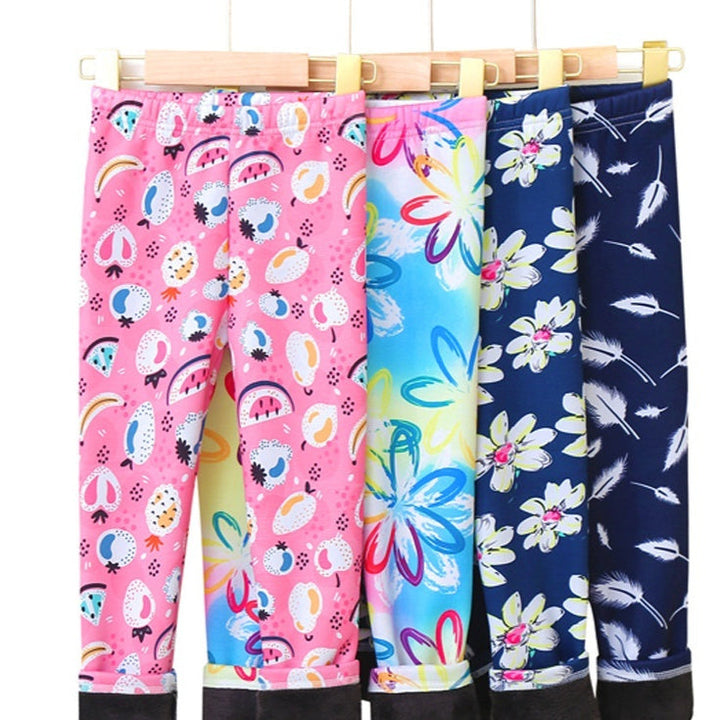 Girls Thin-Flannel SpringAutumn Outerwear Milk-Viscose Pants