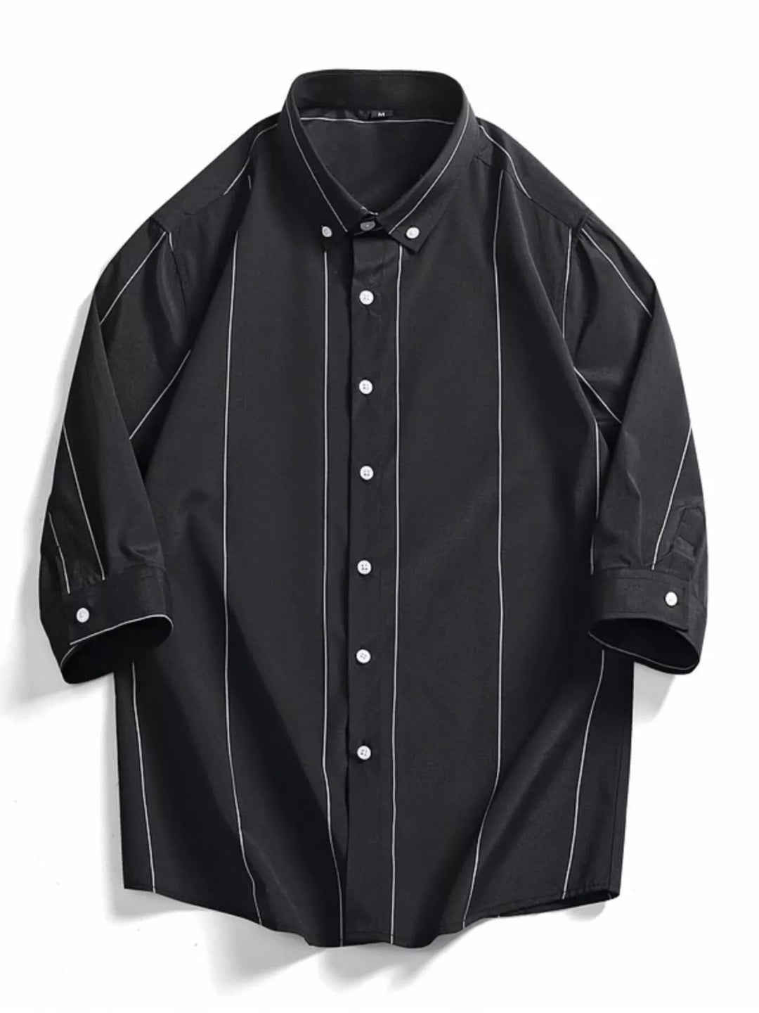 Men's Plus Size Striped Button-Down Shirt