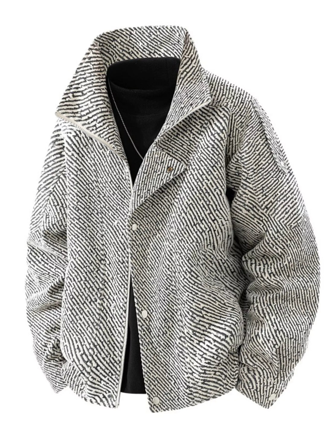 Men's Plus Size Snap Down Long Sleeve Jacket