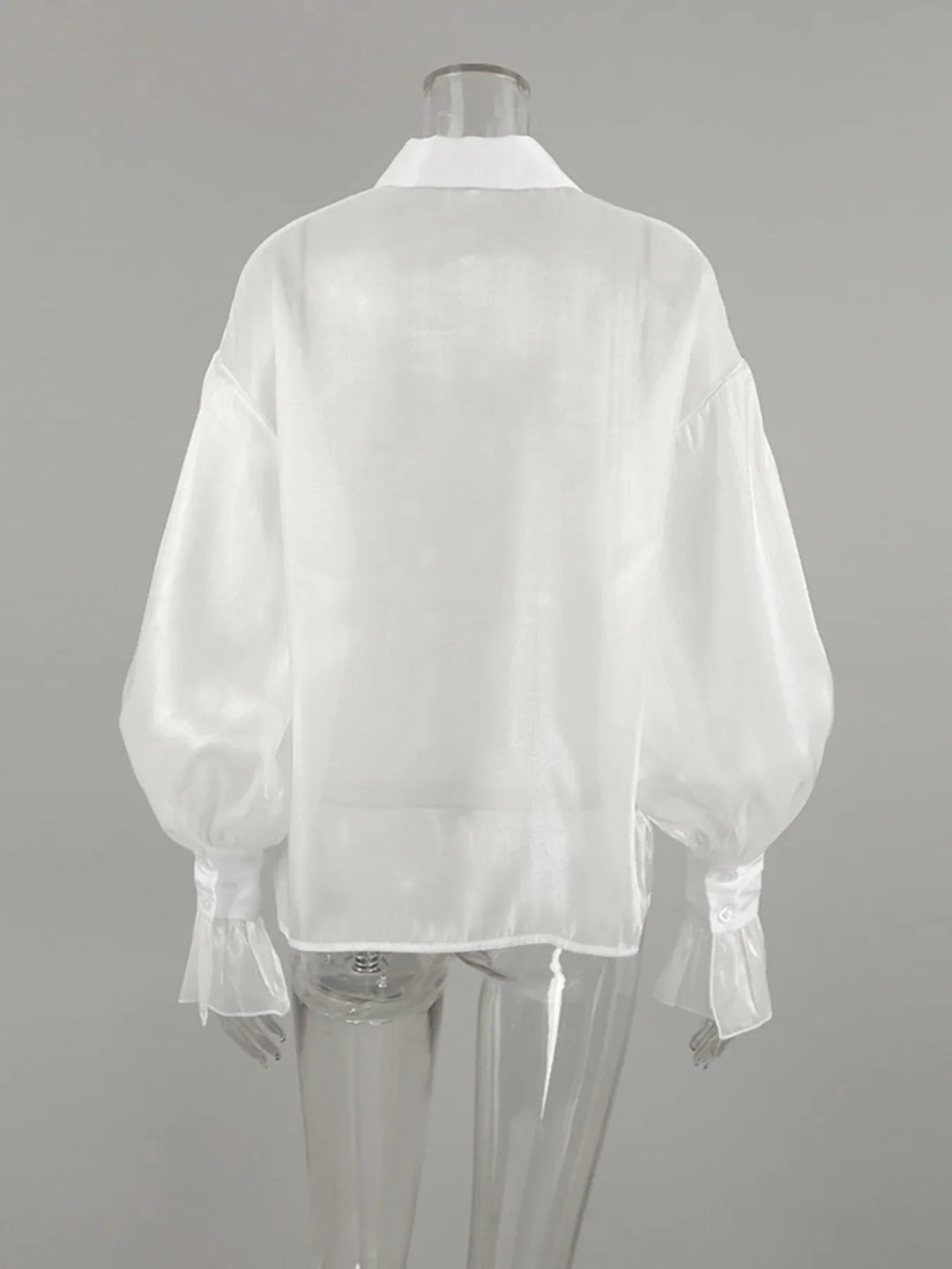 Button Up Flounce Sleeve Shirt