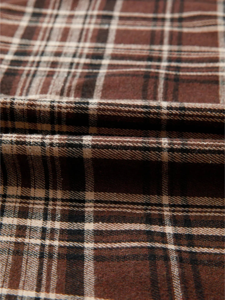 Plaid Patchwork Long Sleeve Hooded Top