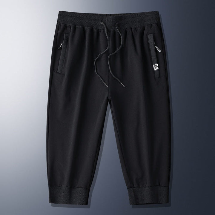 Summer New Mens Casual Ice-Silk Cropped Pants