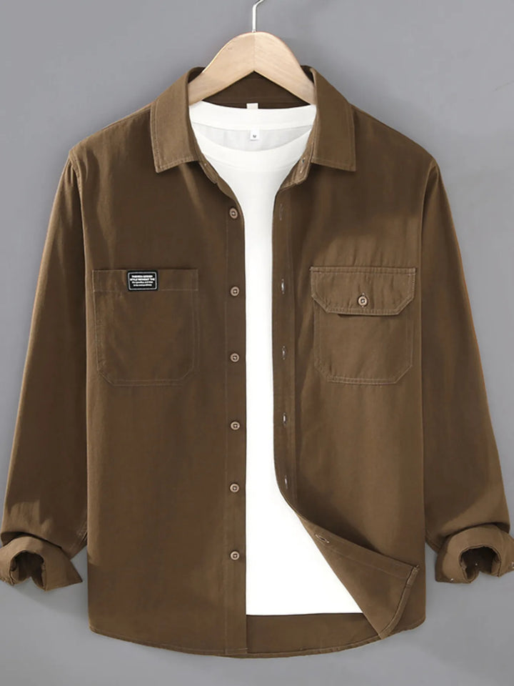Men's Plus Size Button Up Long Sleeve Shirt