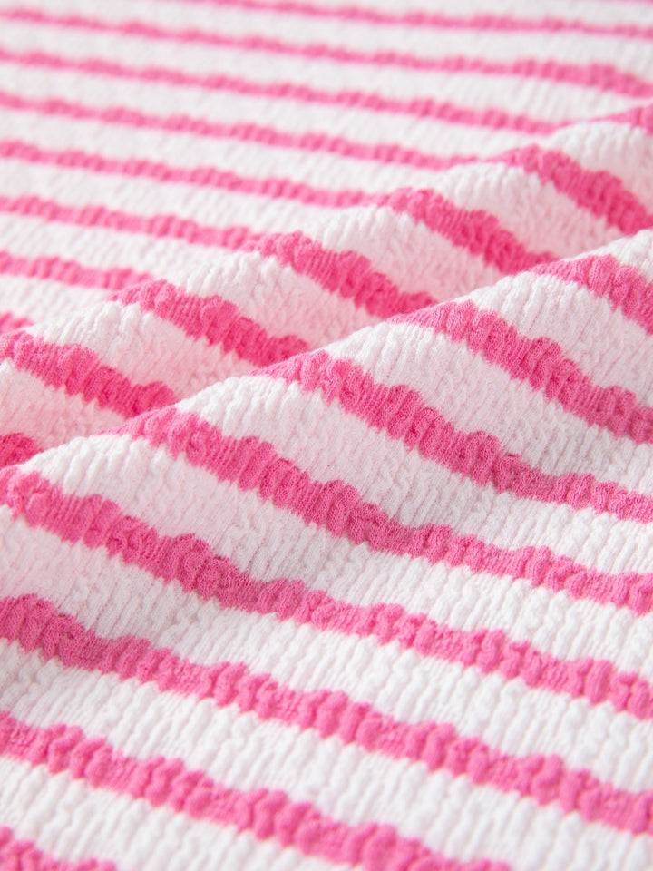 Striped V-Neck Casual T-Shirt