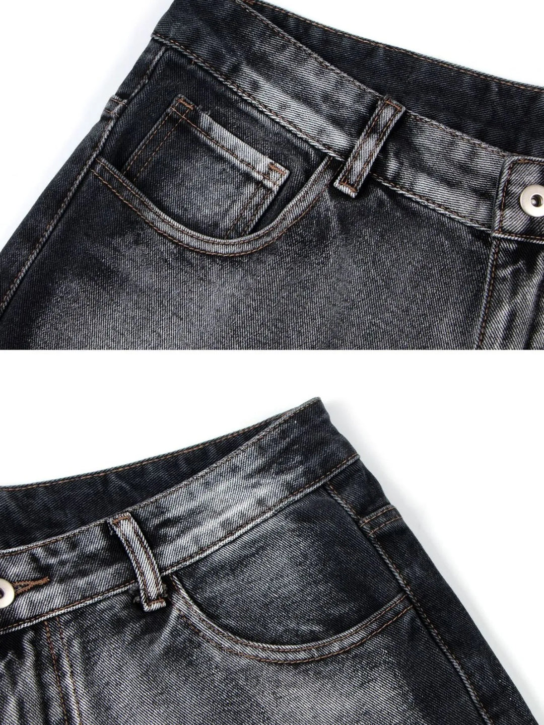 Men's Distressed Wide-Leg Jeans