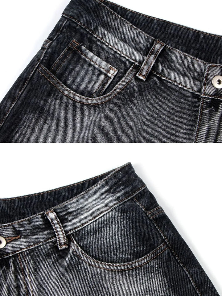 Men's Distressed Wide-Leg Jeans