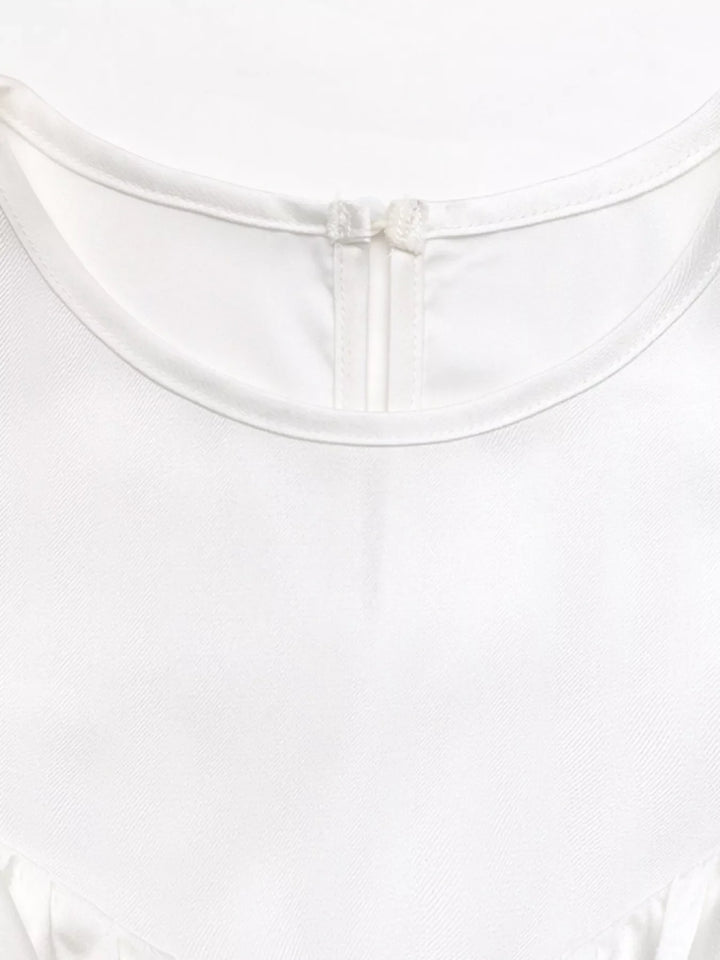 Ruffled Cold Shoulder Flounce Sleeve Blouse