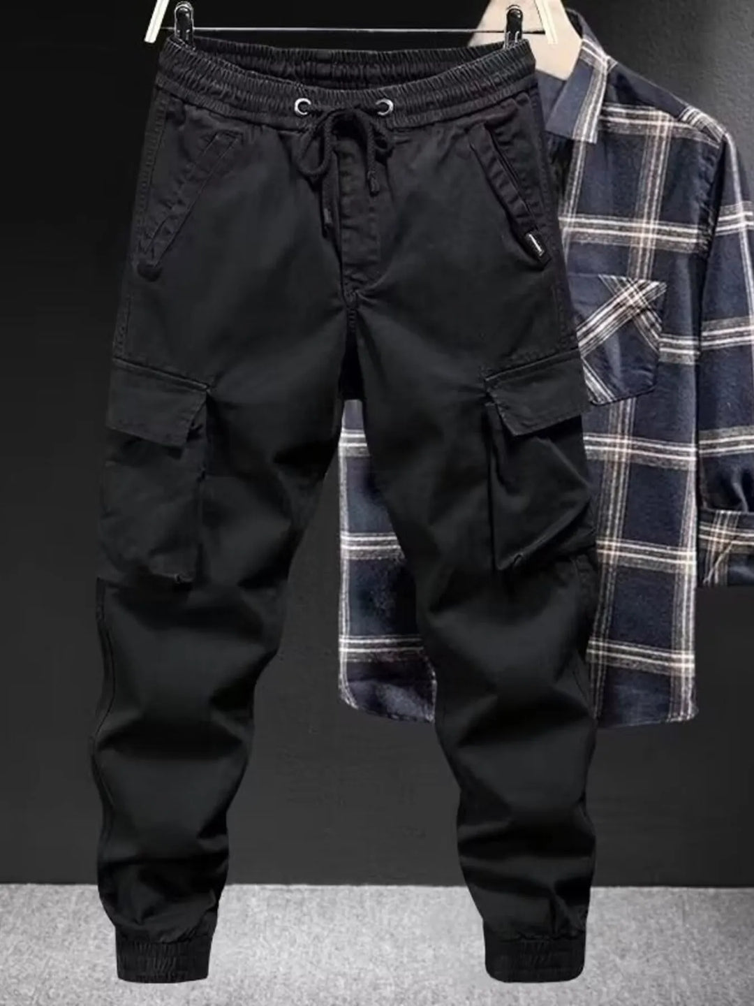 Men's Plus Size Drawstring Joggers with Pockets