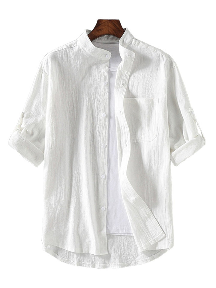 Men's Plus Size Casual Loose Fit Button Up Shirt