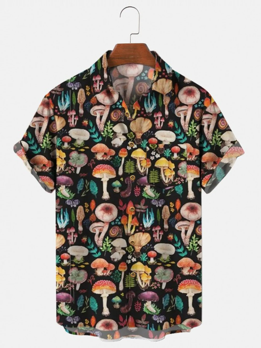 Men's Full Size Printed Button Up Shirt Plus Size