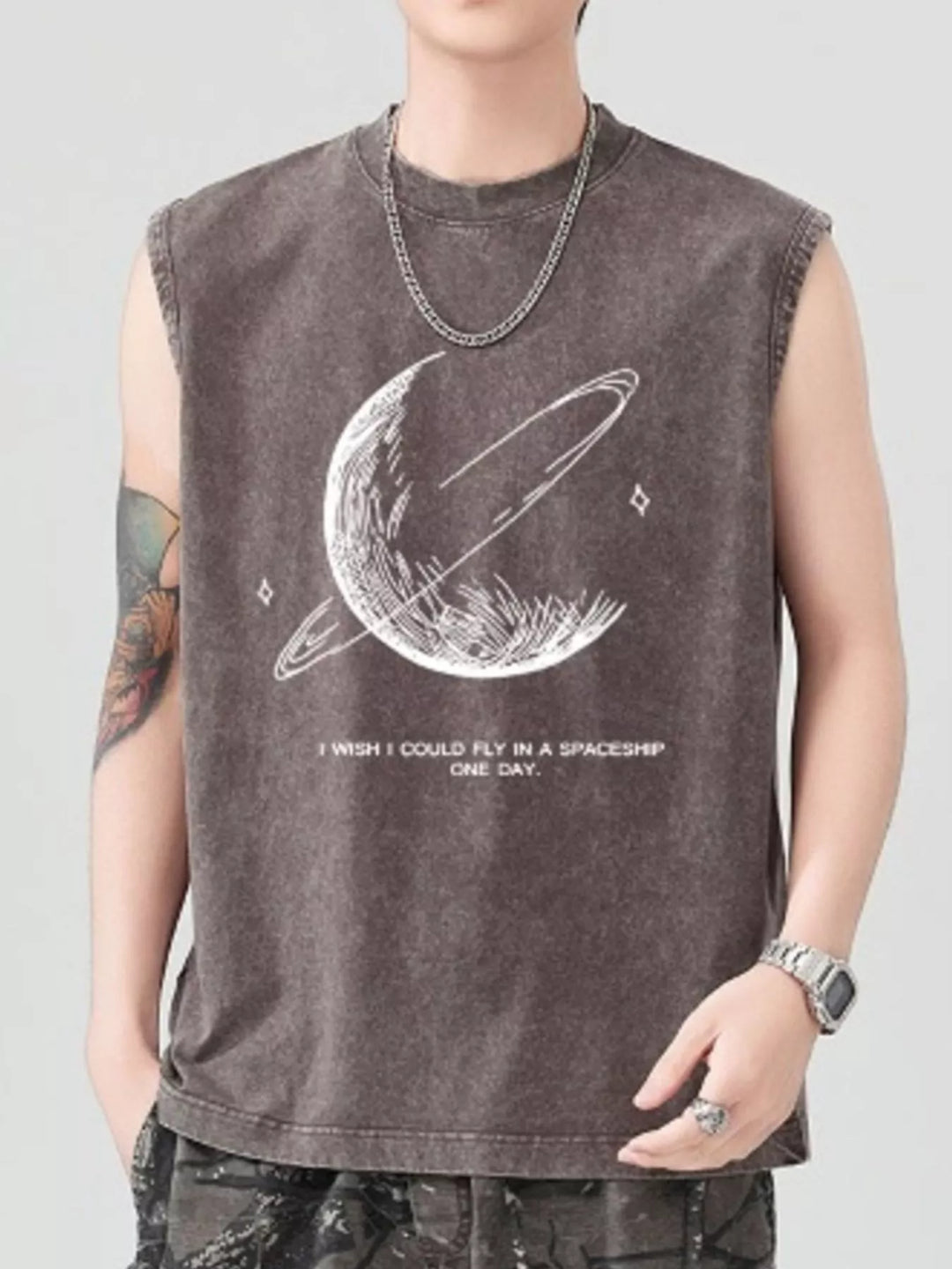 Men's Graphic Round Neck Tank