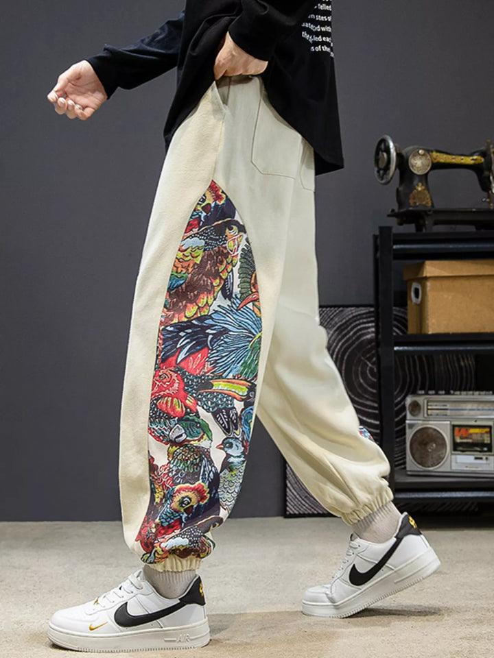 Men's Plus Size Printed Side Panel Joggers
