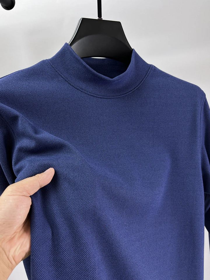 Men's Plus Size Mock Neck Long Sleeve Top