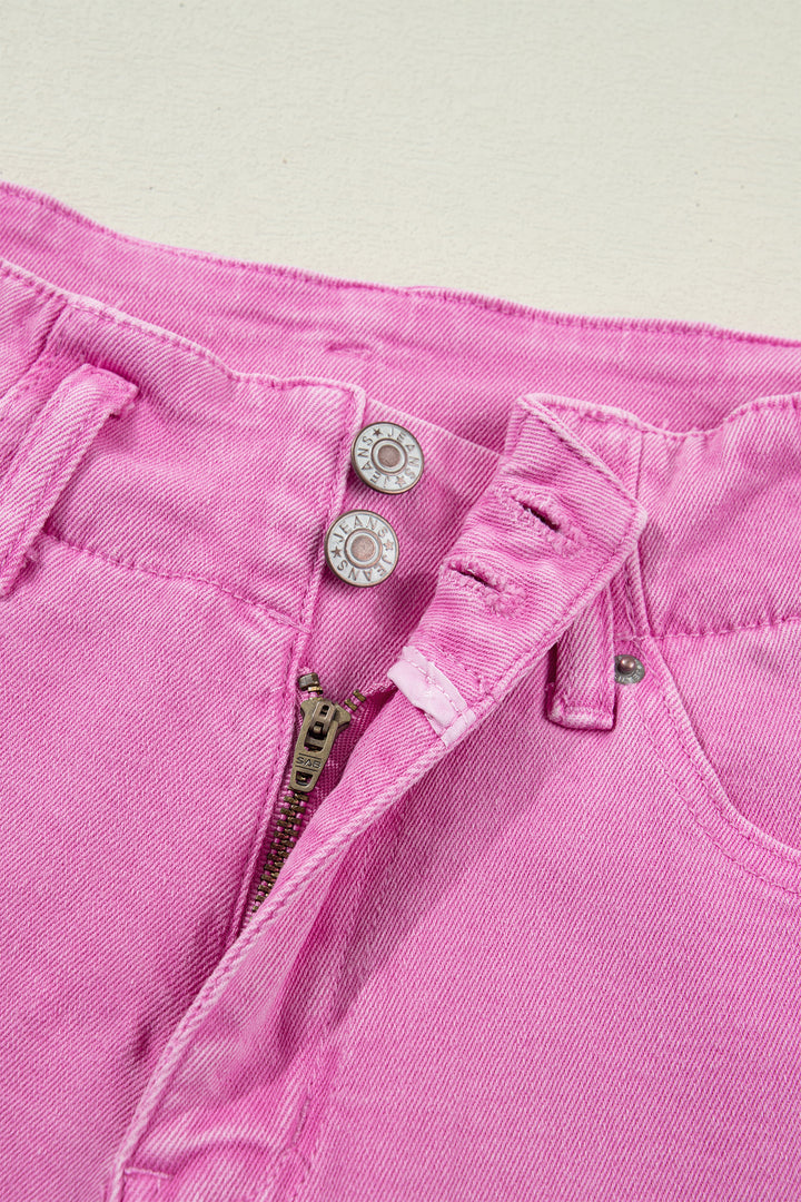 Bonbon 2-Button High Waist Flared Bottom Jeans