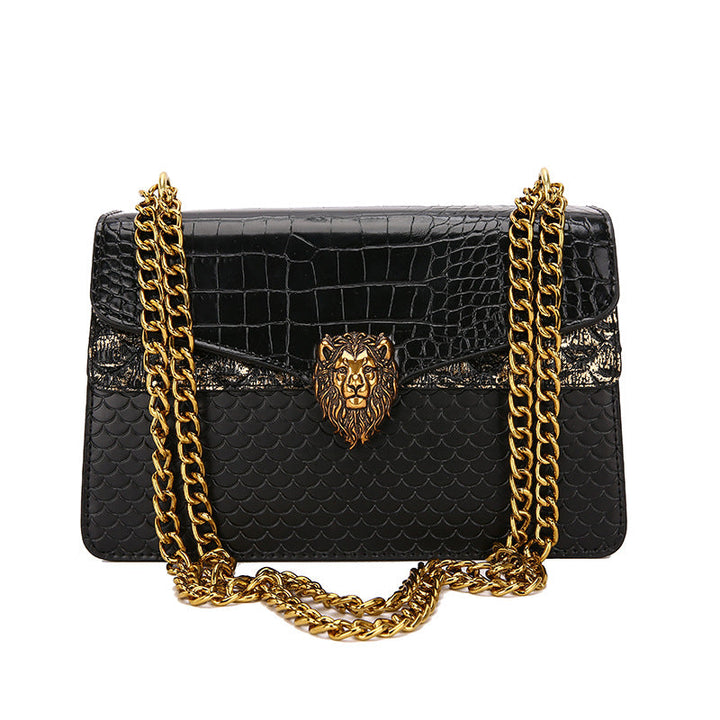 Retro Underarm Bag With Chain And Crocodile Pattern