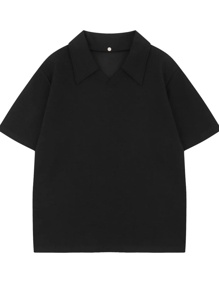 Men's Detachable Collar Short Sleeve Top