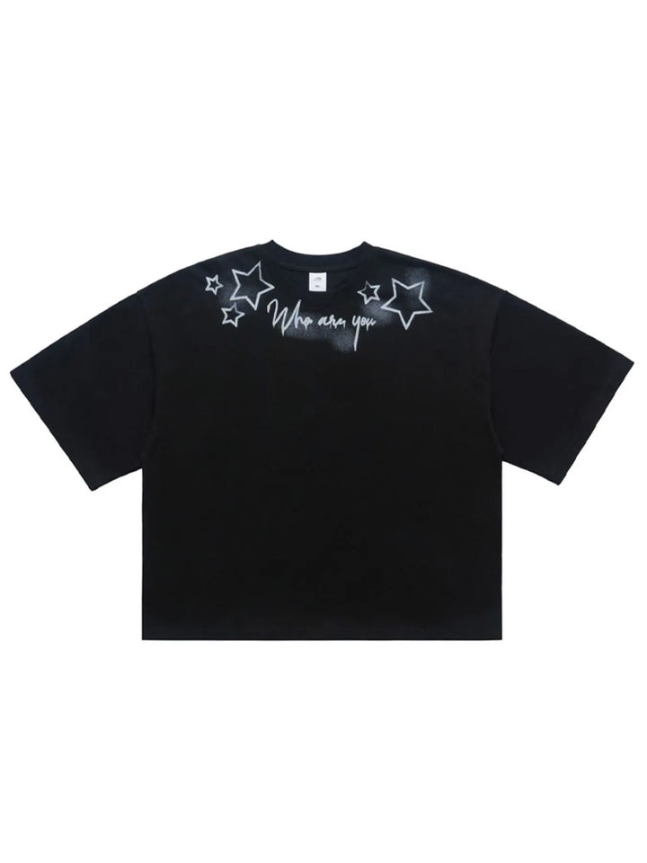 Men's Who Are You Star Graphic Round Neck T-Shirt