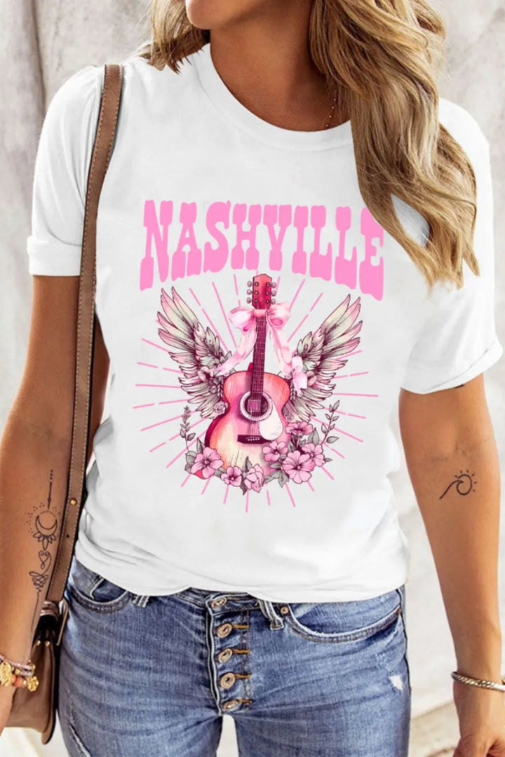 Graphic Round Neck Short Sleeve T-Shirt