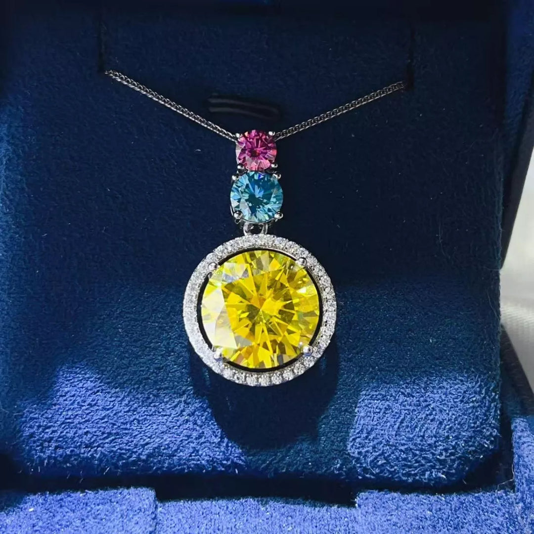 11.5 Carat Moissanite 925 Sterling Silver Necklace