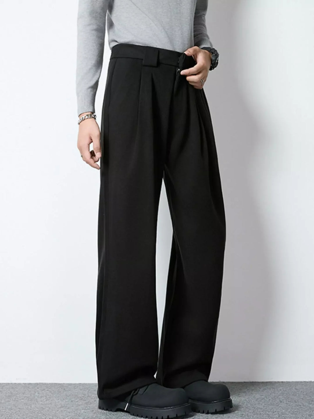 Men's Full Size Wide Leg Pleated Dress Pants Plus Size