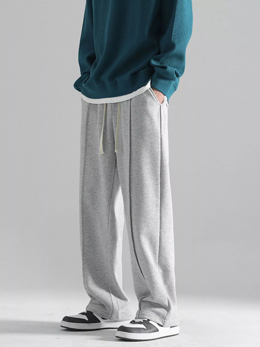 Men's Plus Size Casual Wide Leg Drawstring Pants