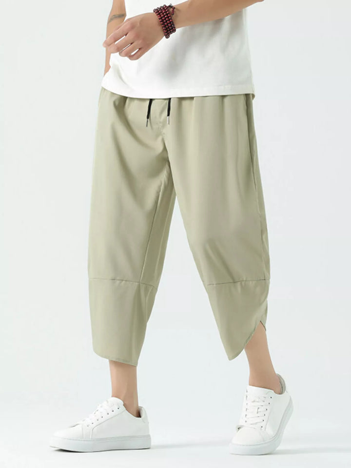 Men's Plus Size Casual Loose Cropped Pants