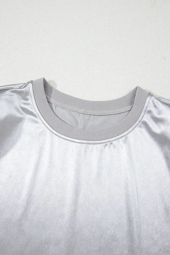 Round Neck Satin Tank Top