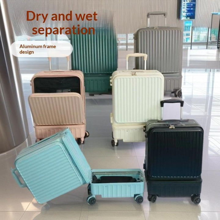 Multifunctional Side-opening High-capacity Suitcase With Dry-wet Separation And An Aluminum Frame