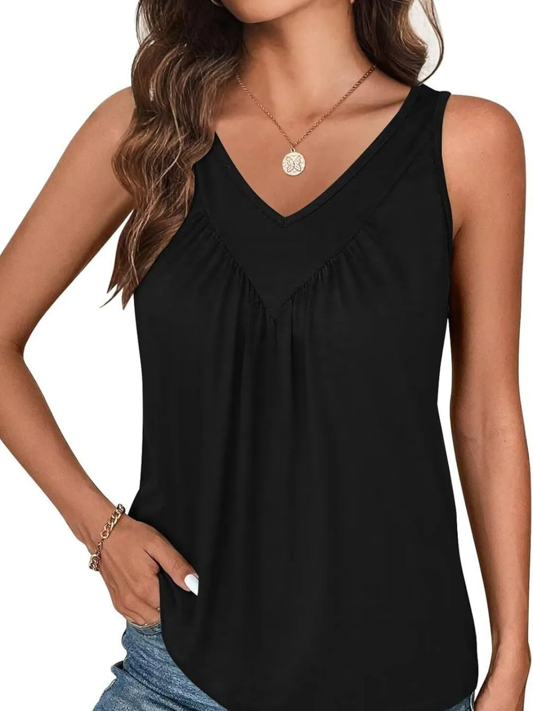 Ruched V-Neck Tank