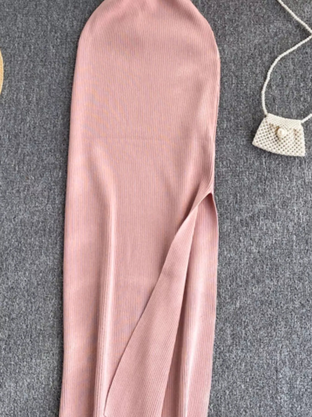 Knot Back Sleeveless Knit Bodycon Midi Dres