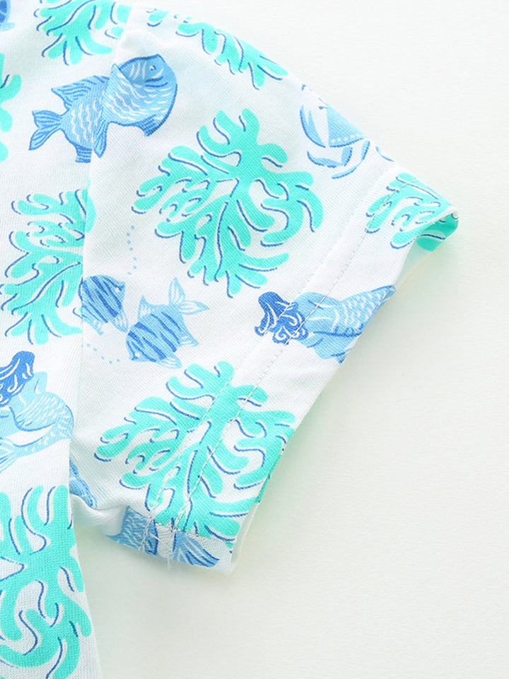Children's Ocean Print Casual Summer Dress