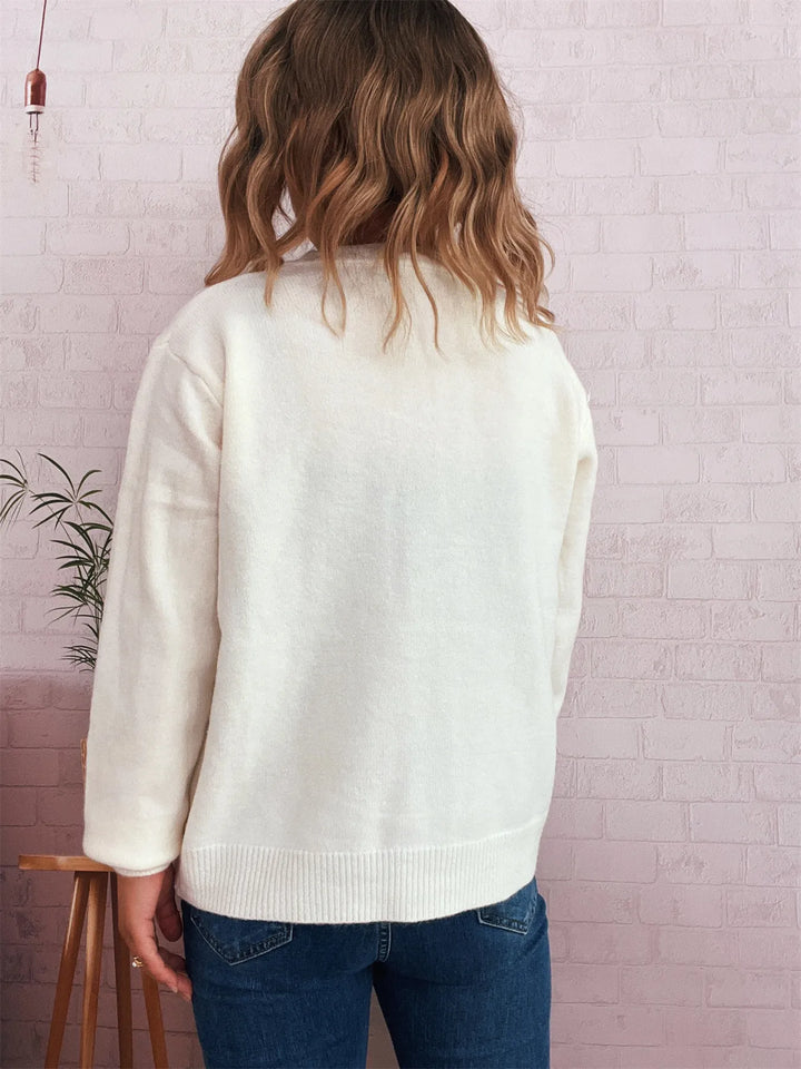 Flower Button Up Long Sleeve Cardigan