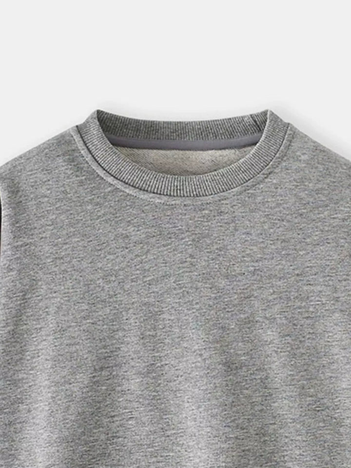 Children's Casual Solid Color Crew Neck Sweatshirt