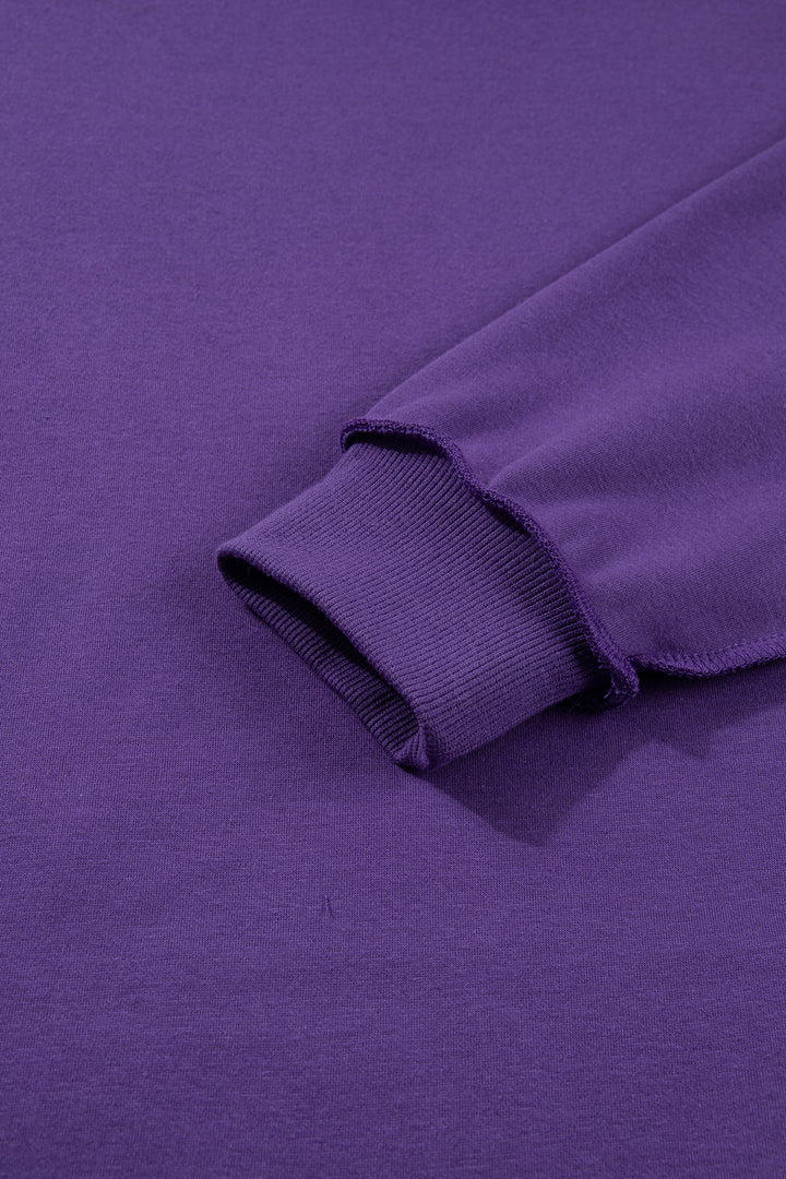 Tillandsia Purple Oversize Drop Shoulder Reversible Mock Neck Sweatshirt