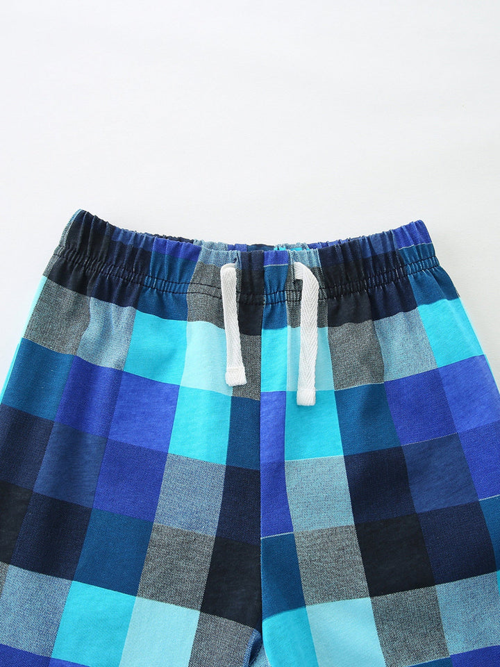 Children's Rhino Graphic Tee & Plaid Shorts Set