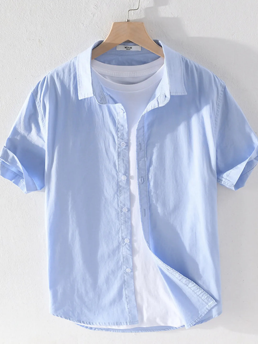 Men's Plus Size Short Sleeve Button-Up Shirt