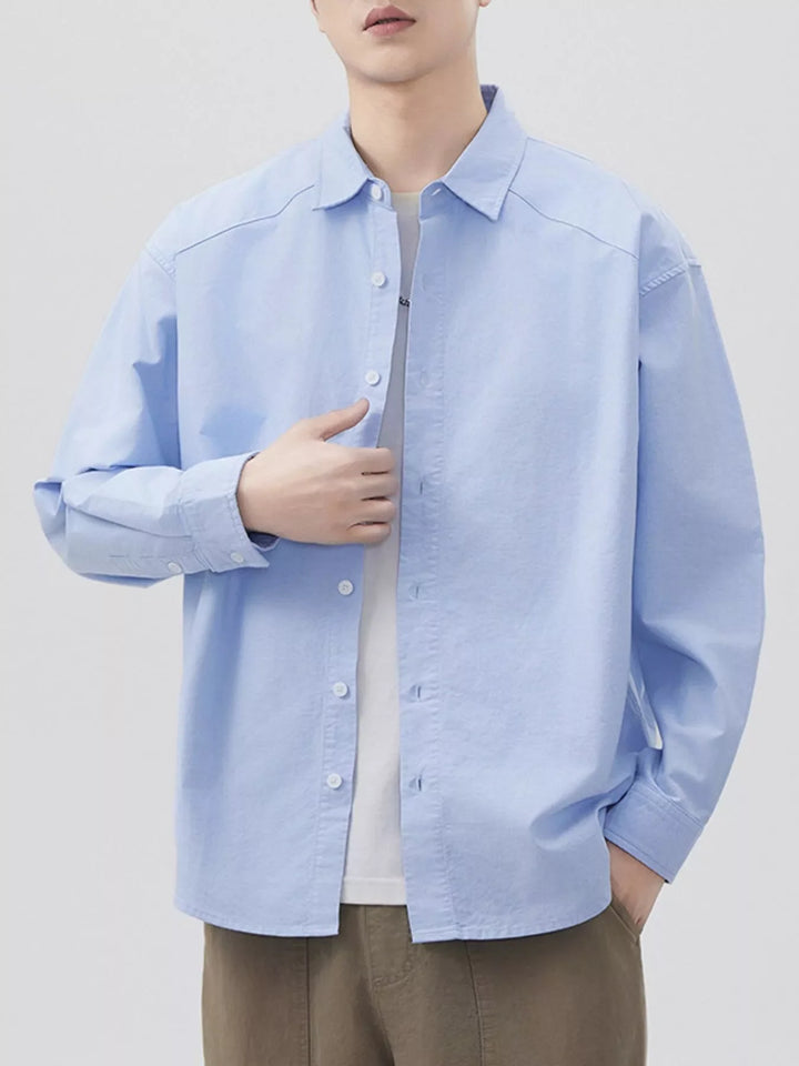 Men's Plus Size Button Up Long Sleeve Shirt