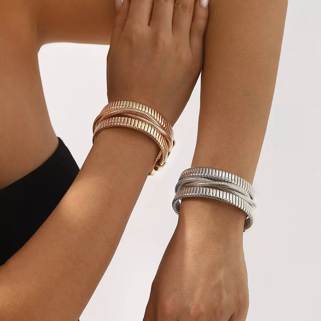 Multi-Layered Open Bracelet