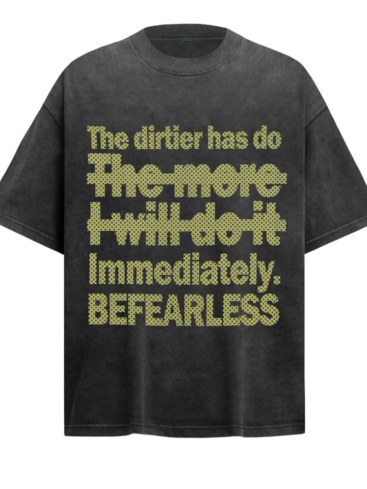 Men's Round Neck Letter Graphic Oversized T-Shirt