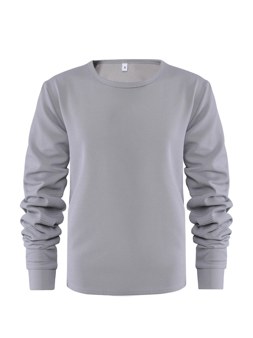 Men's Plus Size Waffle Knit Long Sleeve T-Shirt
